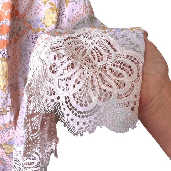 Victoria’s Secret Floral Lace Cotton Robe Medium - Picture 3 of 11